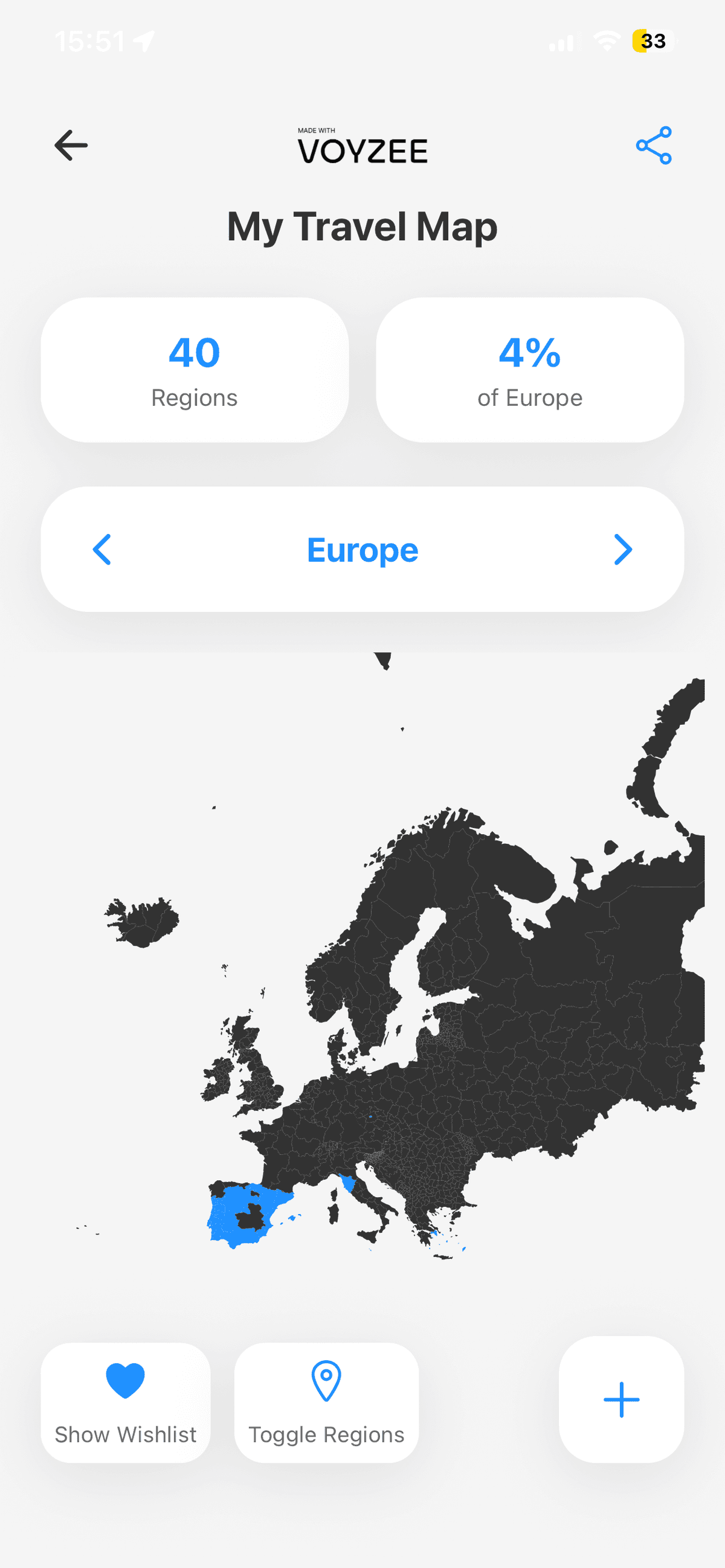Regions & cities map
